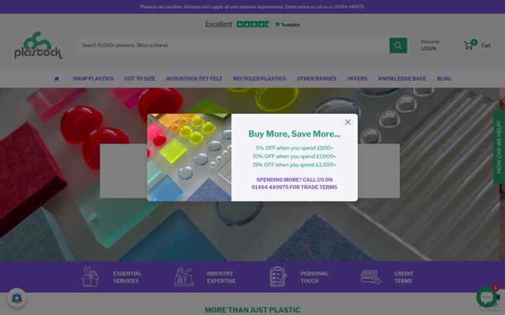 Screenshot of plastock.co.uk