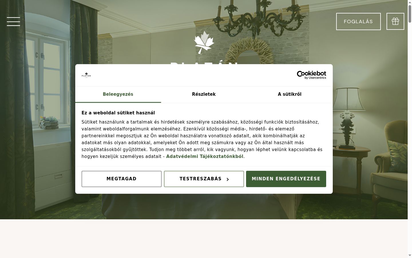Captura de pantalla del banner de consentimiento mostrado antes de cualquier interacción