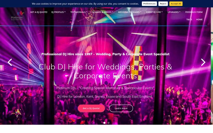 Screenshot von platinum-djs.com