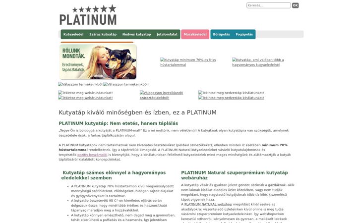 Skjermbilde av platinum-natural.hu