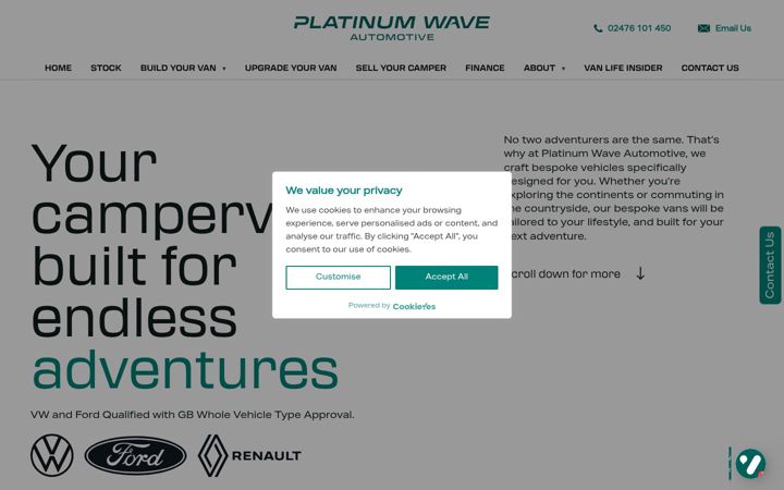 Skjámynd af platinumwaveautomotive.com