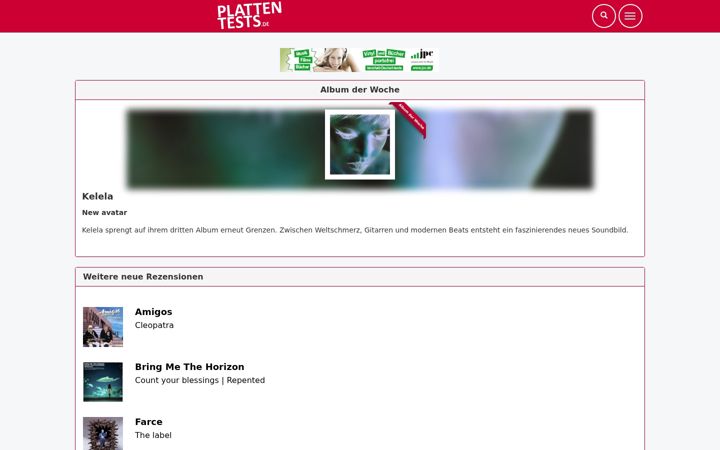 Screenshot of plattentests.de