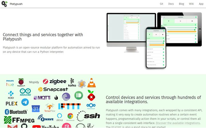 Screenshot of platypush.tech