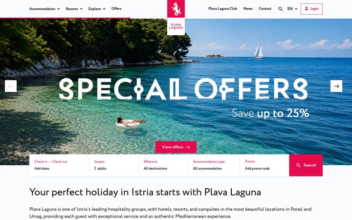 Screenshot of plavalaguna.com