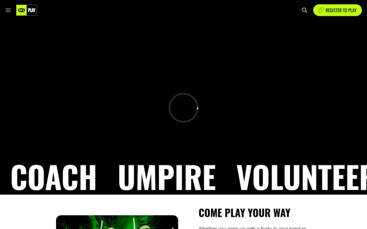 Screenshot of play.afl