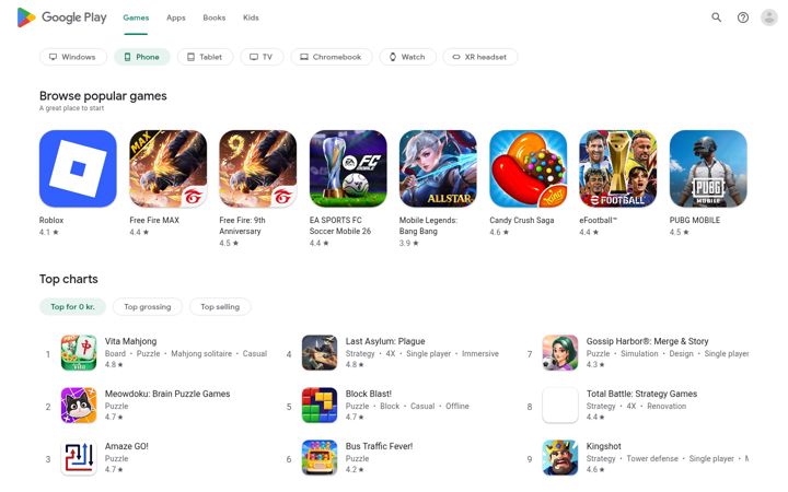 Screenshot of play.google