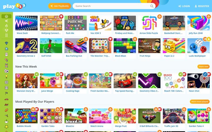 Screenshot of play123.com