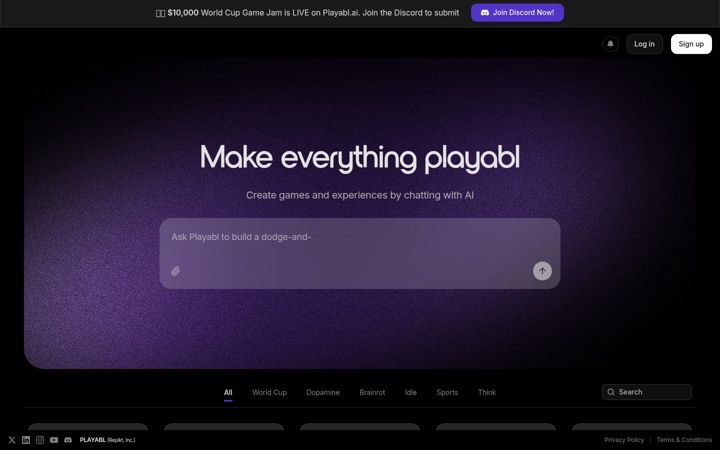 Screenshot of playabl.ai