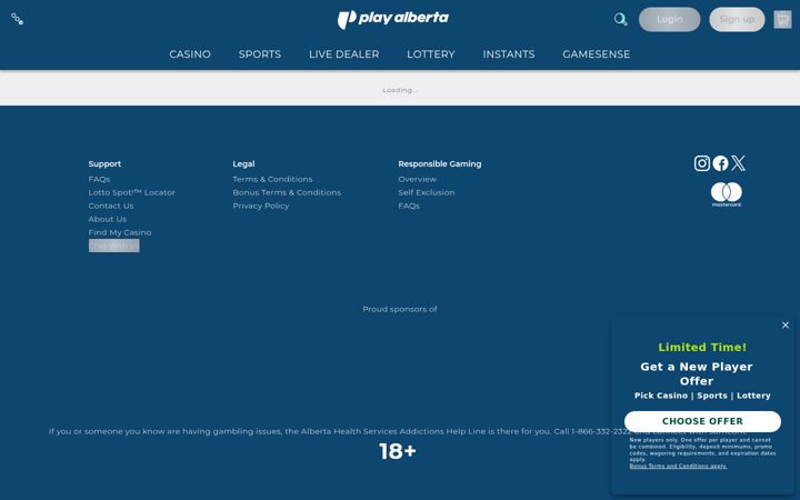 Screenshot of playalberta.ca