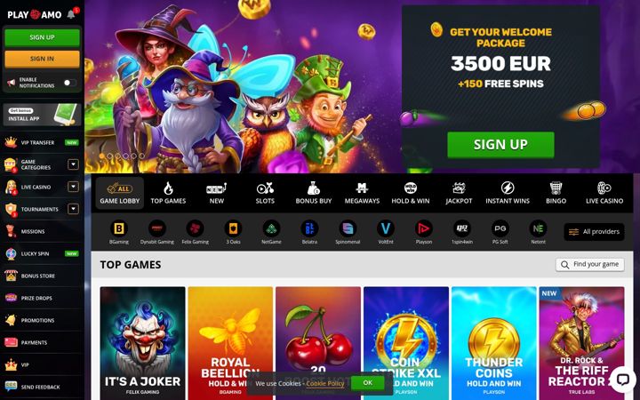 Screenshot of playamo.com