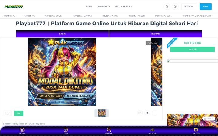 Screenshot of playbet777.org
