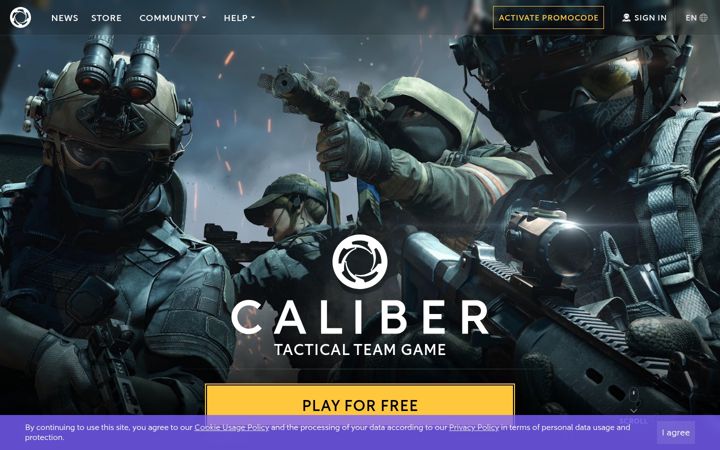 Screenshot of playcaliber.com