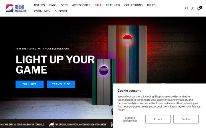 Screenshot of playcornhole.org