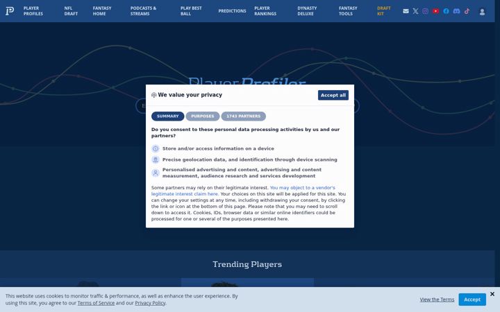 Zrzut ekranu playerprofiler.com