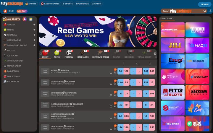 Screenshot of playexch.in