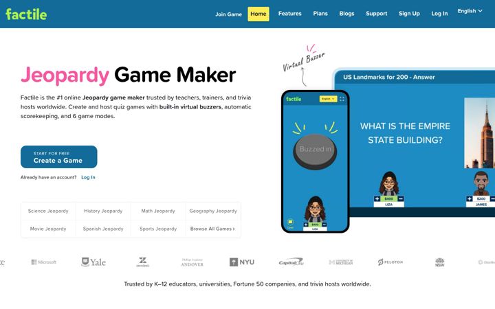 Screenshot of playfactile.com