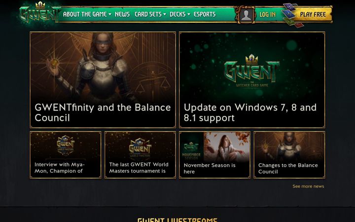 Screenshot of playgwent.com