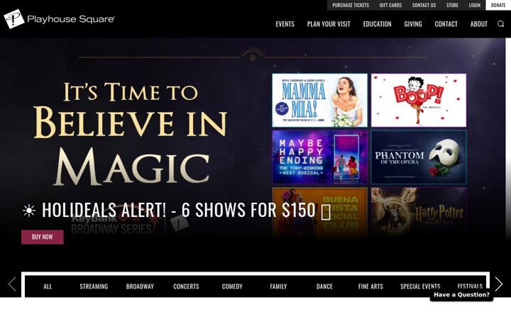 Screenshot of playhousesquare.org