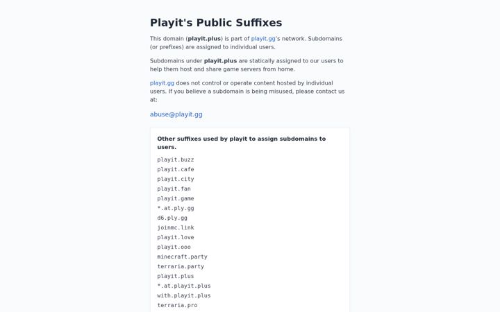 Screenshot of playit.plus