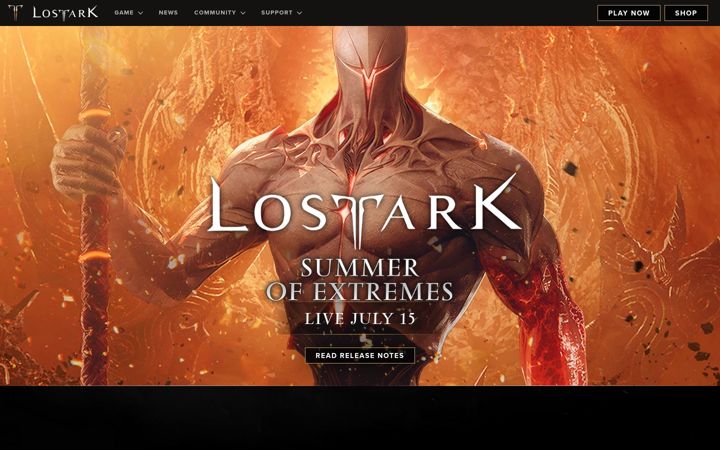 Screenshot of playlostark.com
