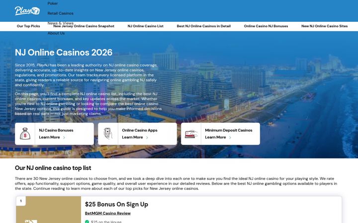 Screenshot of playnj.com