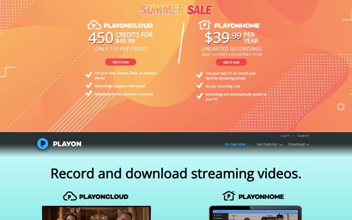 Screenshot of playon.tv
