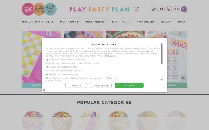 Screenshot of playpartyplan.com