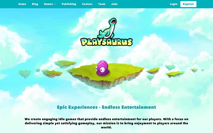 Posnetek zaslona playsaurus.com