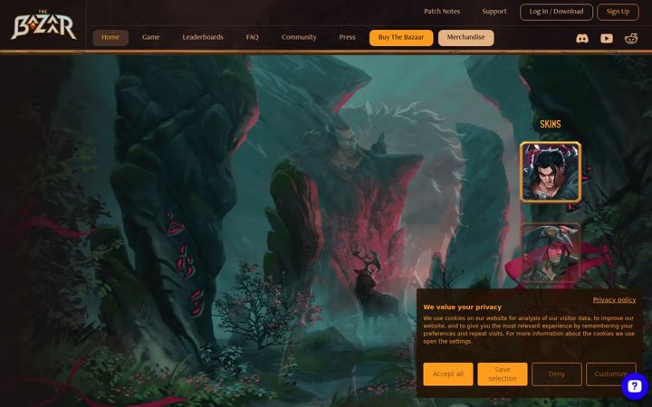 Screenshot of playthebazaar.com