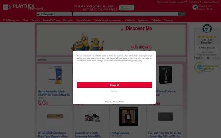 Screenshot of playthek.com