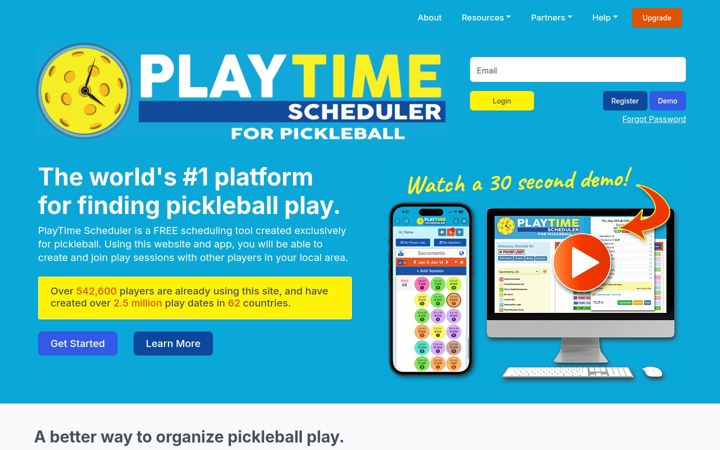 Screenshot of playtimescheduler.com