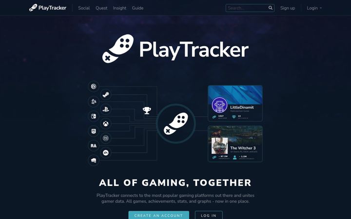 Screenshot ta' playtracker.net