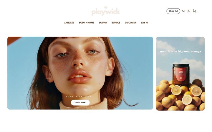 Snímek obrazovky playwickcandles.com