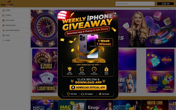 Screenshot of playwin321.com