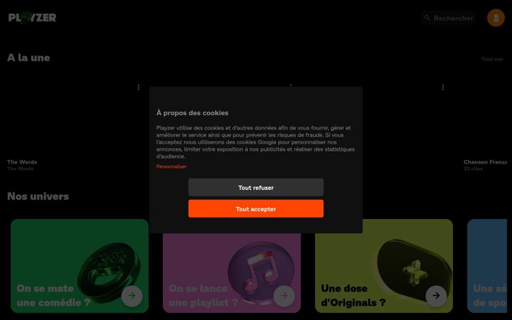 Screenshot of playzer.fr