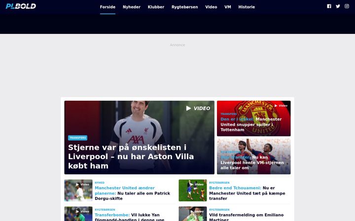 Screenshot of plbold.dk