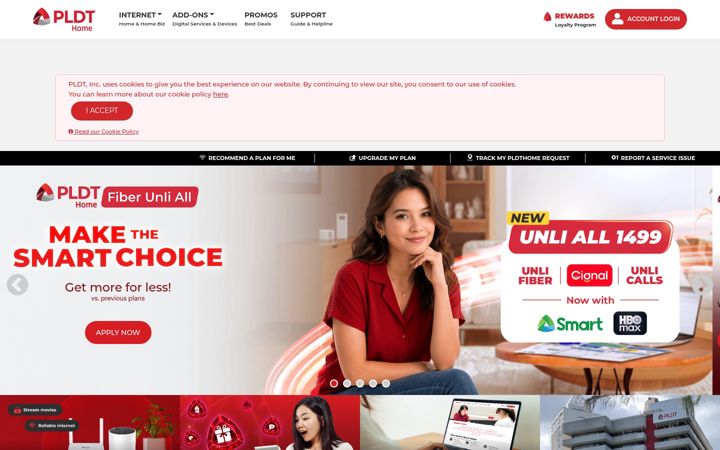 Screenshot of pldt.com.ph