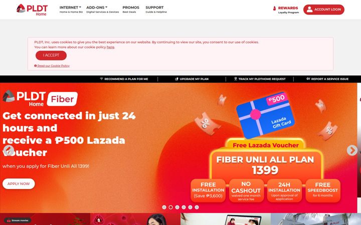 Screenshot of pldthome.com