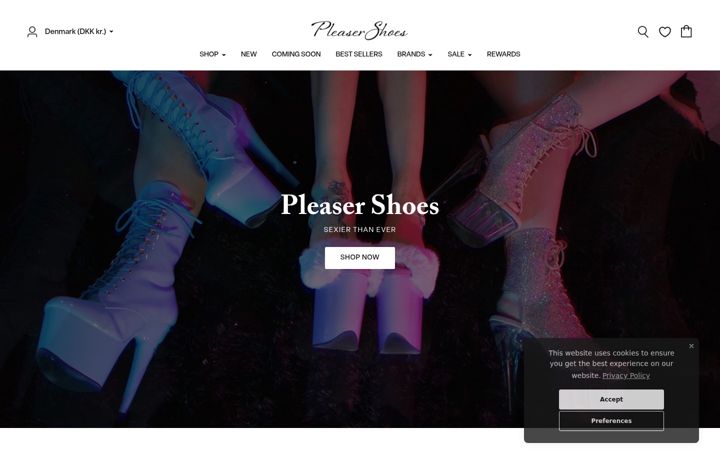 Screenshot του pleasershoes.com