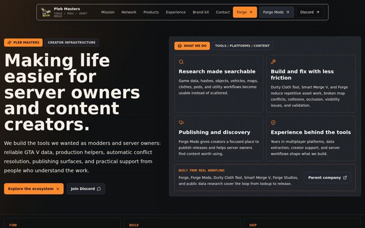 Screenshot of plebmasters.de