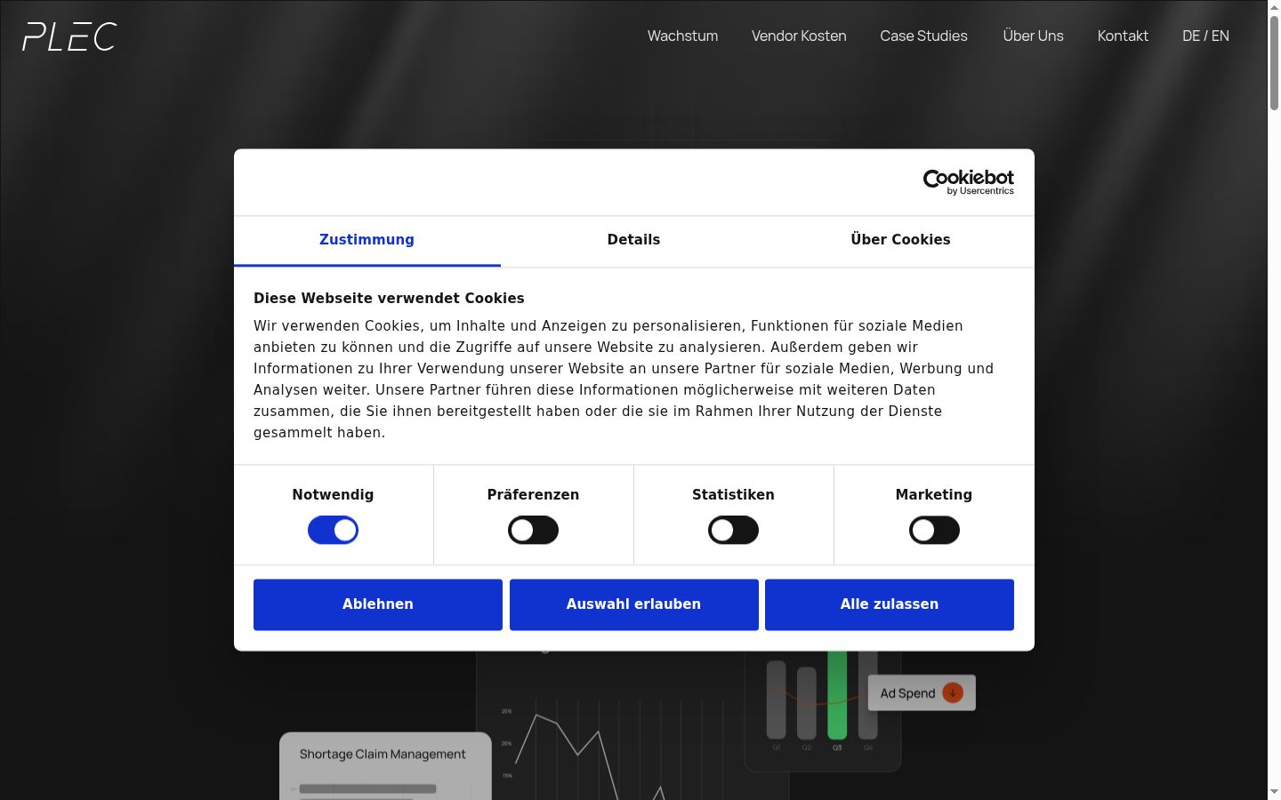 Screenshot tal-banner tal-kunsens muri qabel kwalunkwe interazzjoni