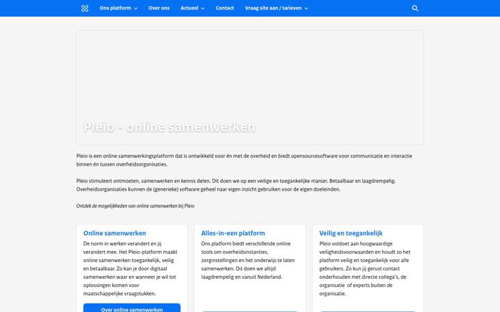 Screenshot of pleio.nl