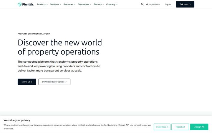 Screenshot di plentific.com