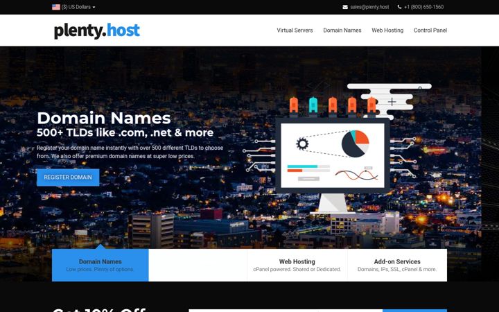 Screenshot of plenty.host
