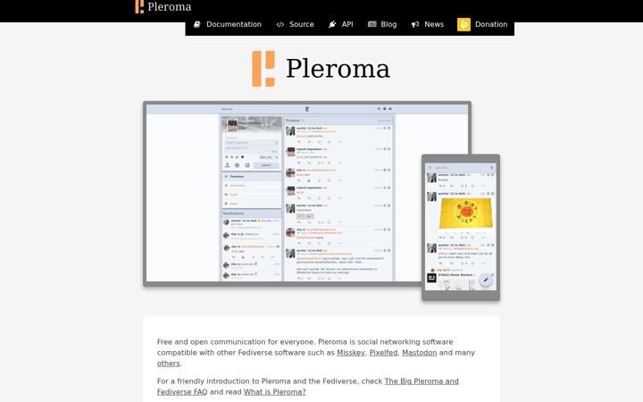 Screenshot of pleroma.social