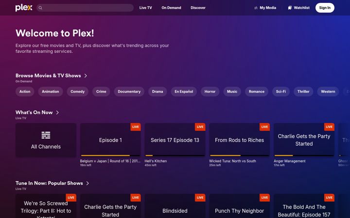 Skærmbillede af plexapp.com