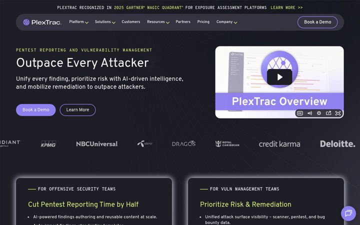 Képernyőkép: plextrac.com