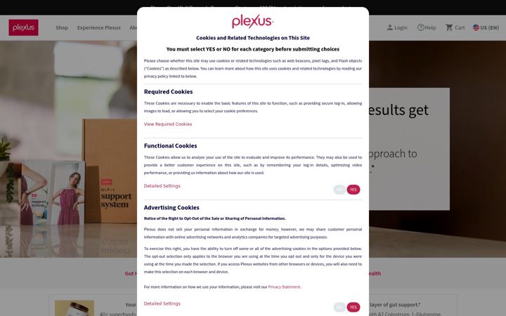 Screenshot of plexusworldwide.com