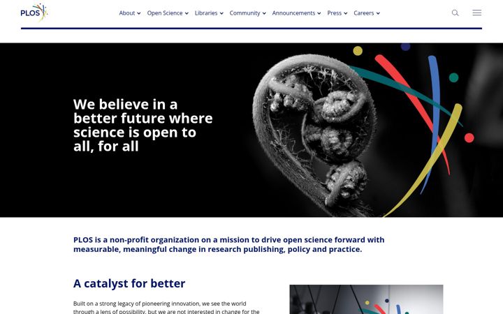 Screenshot of plosjournals.org