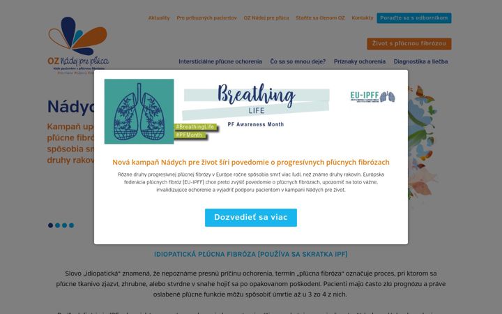 Screenshot of plucnafibroza.eu